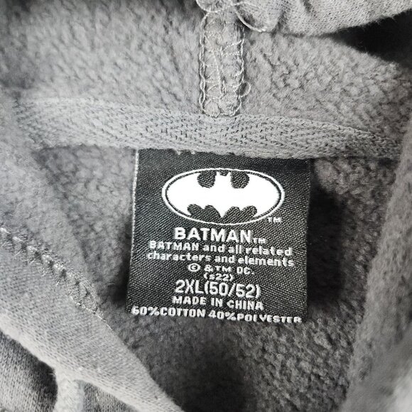 Batman Hoodie Men's 2XL XXL Gray Gotham Guardian Hooded Sweatshirt DC Comics - Picture 7 of 10